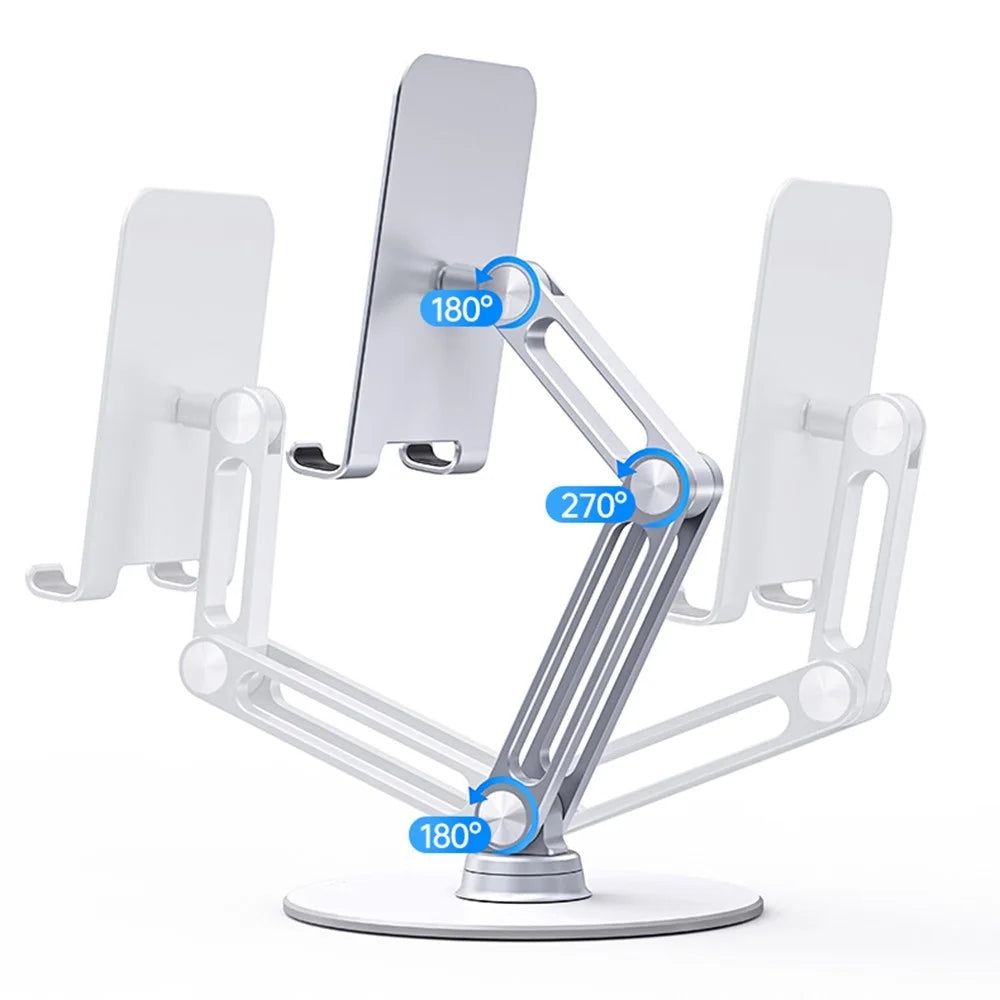 YOOBAO L08 Aluminum Alloy Desktop Bracket Universal 360 Degree Rotatable Mobile Phone Tablet Holder Stand - Silver - 4