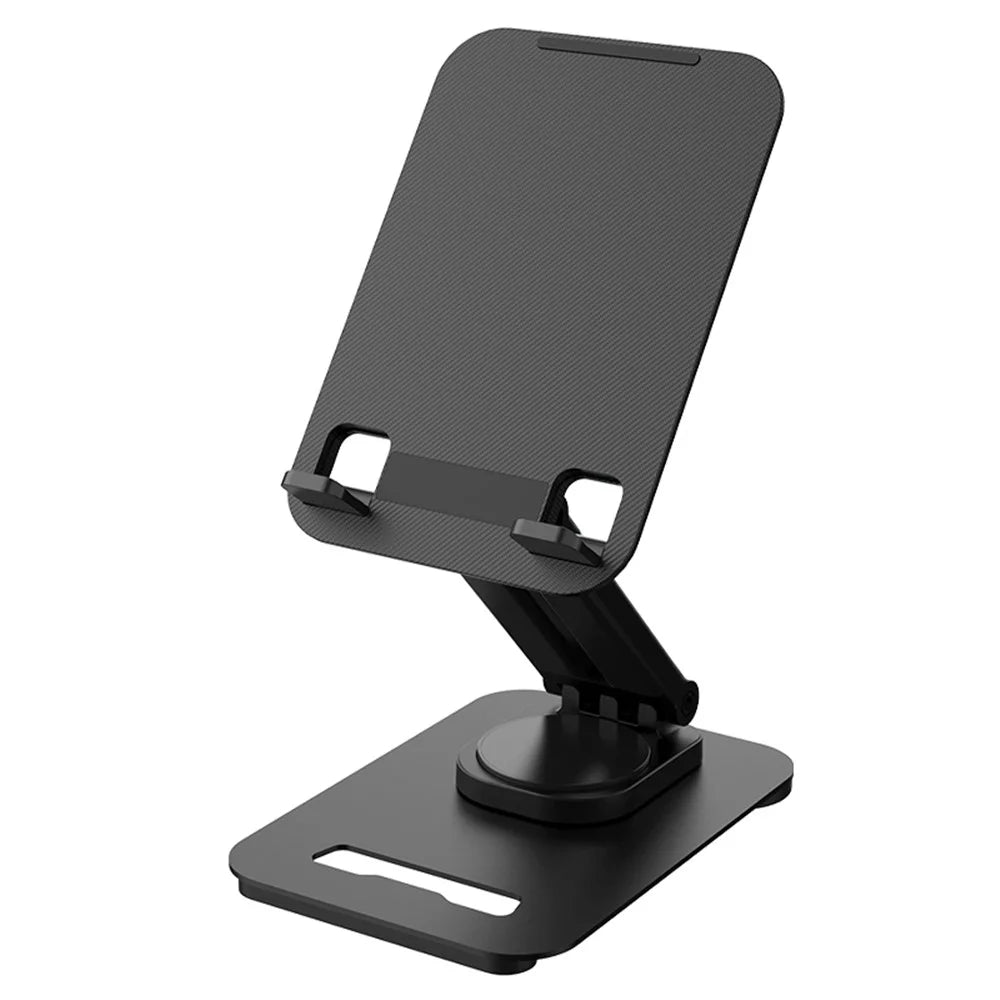 360-Degree Folding Phone Stand Non-Slip Portable Desk Rack Adjustable Phone Holder for iPhone / Samsung / Huawei - Black - 1