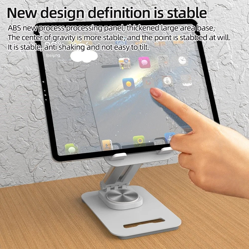 360-Degree Folding Phone Stand Non-Slip Portable Desk Rack Adjustable Phone Holder for iPhone / Samsung / Huawei - Black - 3