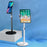 Portable Cell Phone Stand Holder Angle Adjustable Telescopic Metal Desktop Tablet Clamp Mount Holder - White - 3