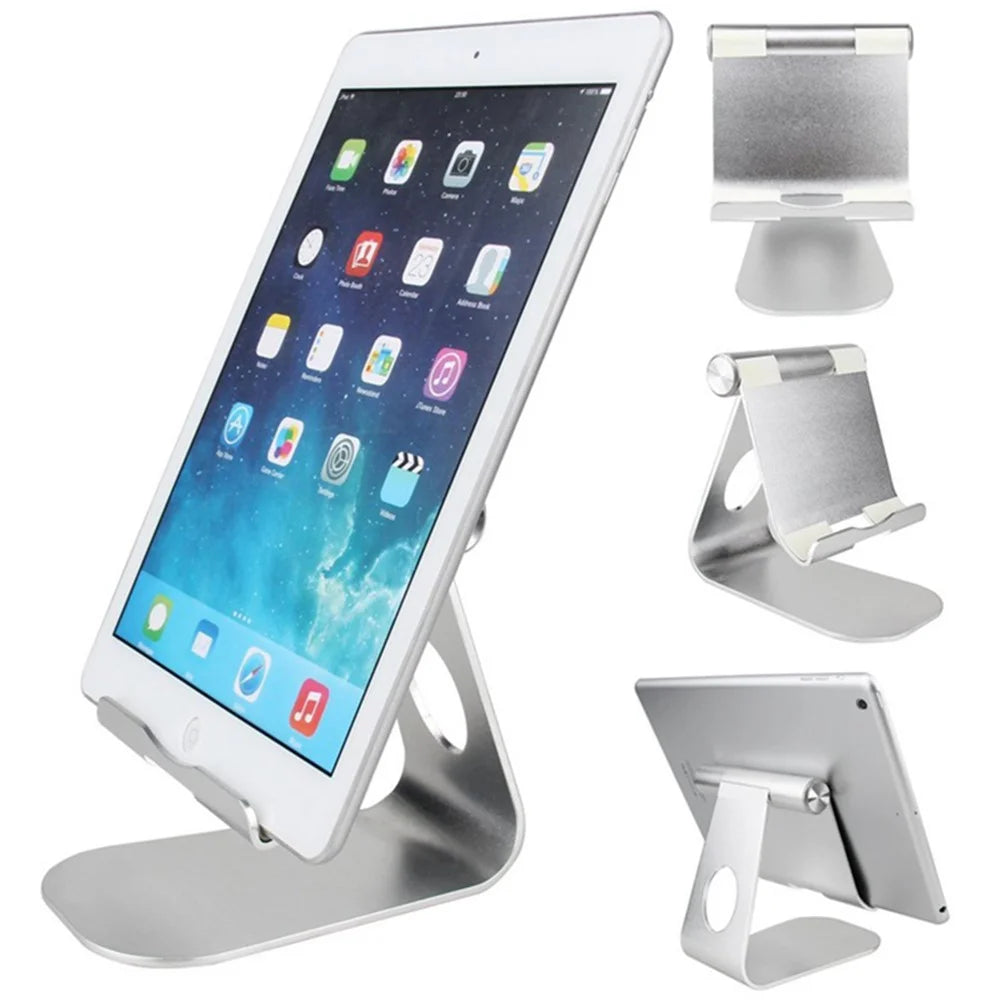 TP1 Universal Aluminum Alloy Adjustable Desktop Stand Phone Tablet Holder - Silver - 1