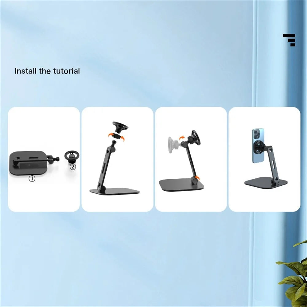 R-JUST HZ28 Magnetic Absorption Desktop Bracket 360 Degree Rotating Phone Holder Stand - 2