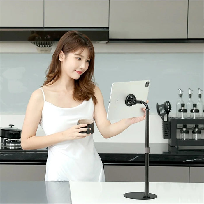 R-JUST HZ27 Retractable Phone Stand 360-Degree Rotating Metal Phone Holder Adjustable Round Base Tablet Stand - 5