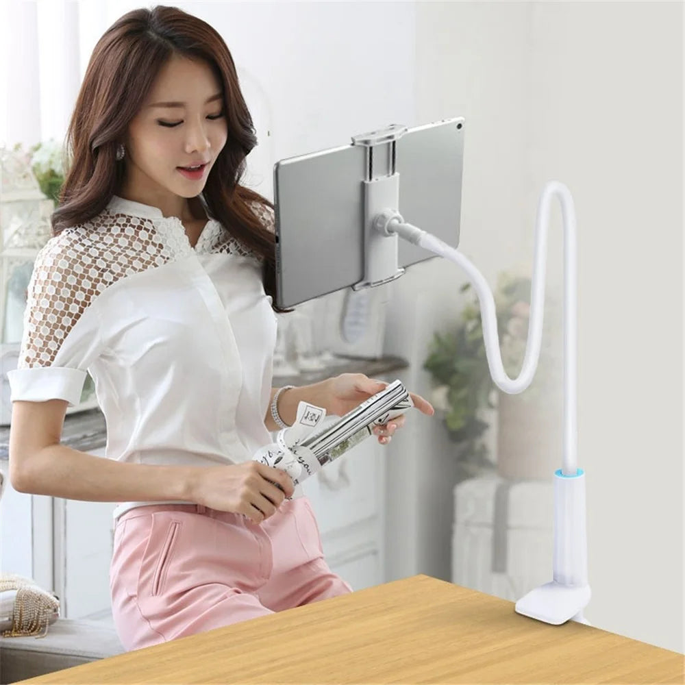 ANJ-30 80cm Clip-on Lazy Bracket 360 Degree Rotating Tablet Holder Stand Bedside Desktop Cellphone Bracket - Black - 7