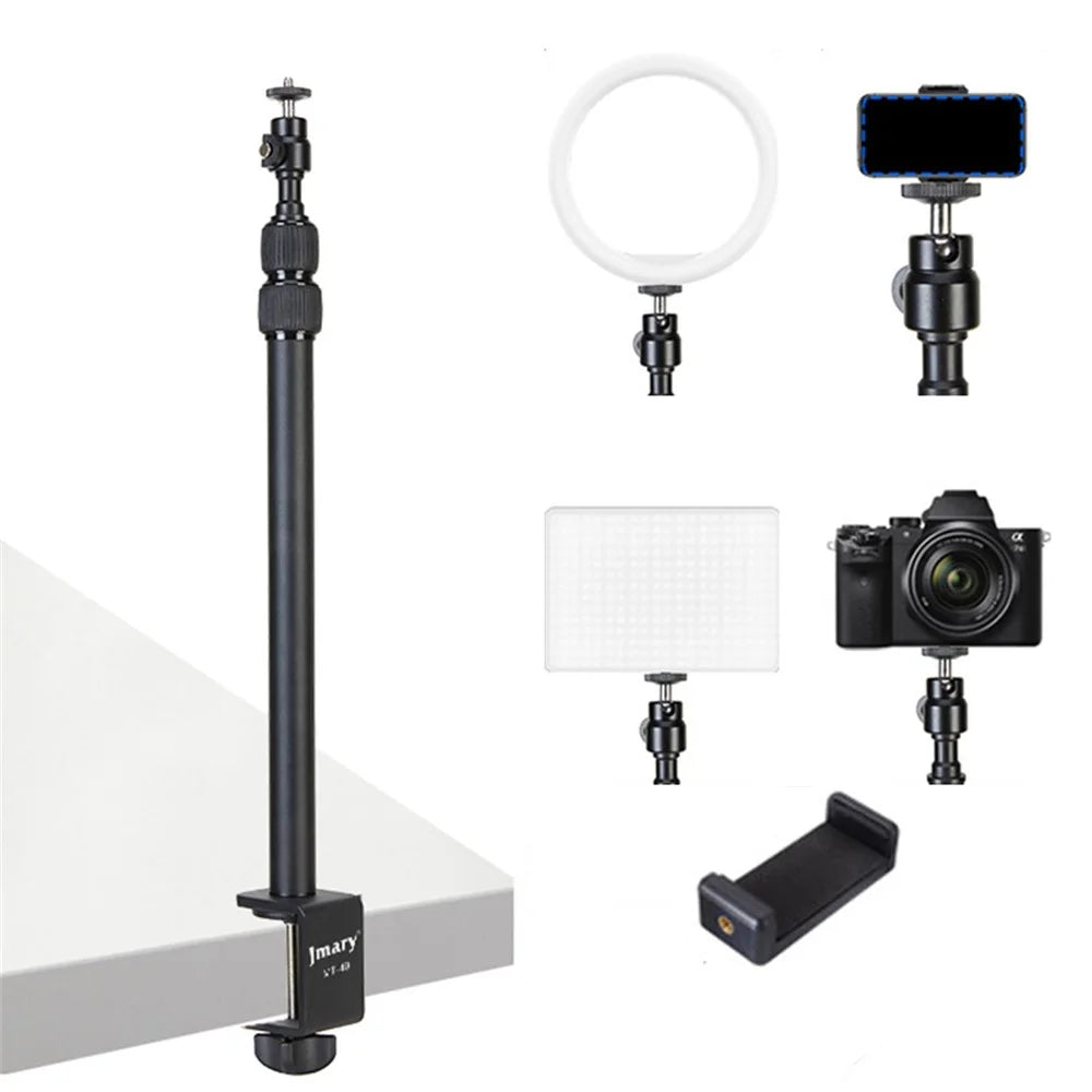 JMARY MT-49 Tabletop Light Stand Clip Stand Adjustable Clamp Desk Mount Light Stand with 1 / 4-inch Screw for LED Video Light / Ring Light - 1