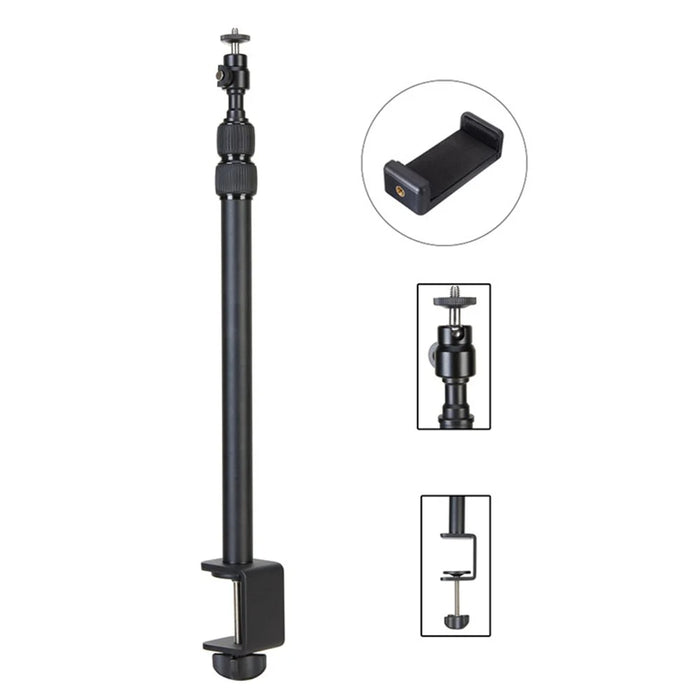 JMARY MT-49 Tabletop Light Stand Clip Stand Adjustable Clamp Desk Mount Light Stand with 1 / 4-inch Screw for LED Video Light / Ring Light - 2