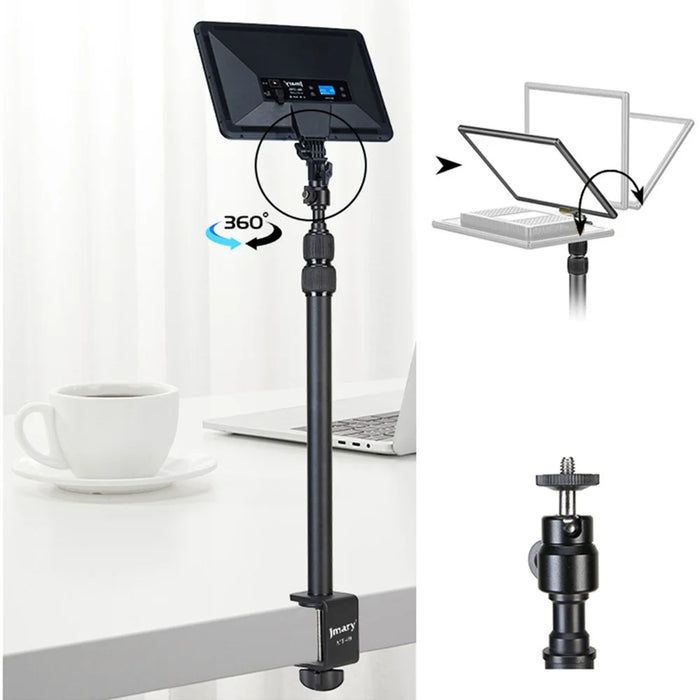 JMARY MT-49 Tabletop Light Stand Clip Stand Adjustable Clamp Desk Mount Light Stand with 1 / 4-inch Screw for LED Video Light / Ring Light - 6