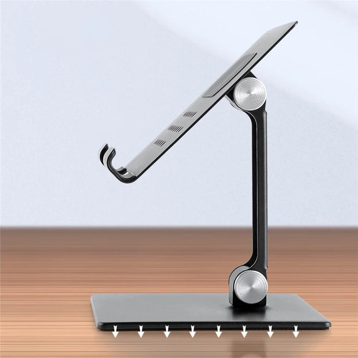 Adjustable Desktop Lazy Mobile Phone Tablet Holder Stand Metal Cellphone Tablet Bracket - Black - 2