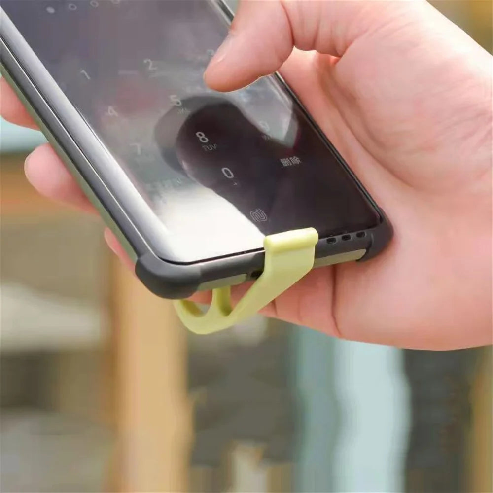 10Pcs Double Finger Ring Grip L Shaped Mobile Phone Mount Holder Plastic Desk Stand - Green - 2
