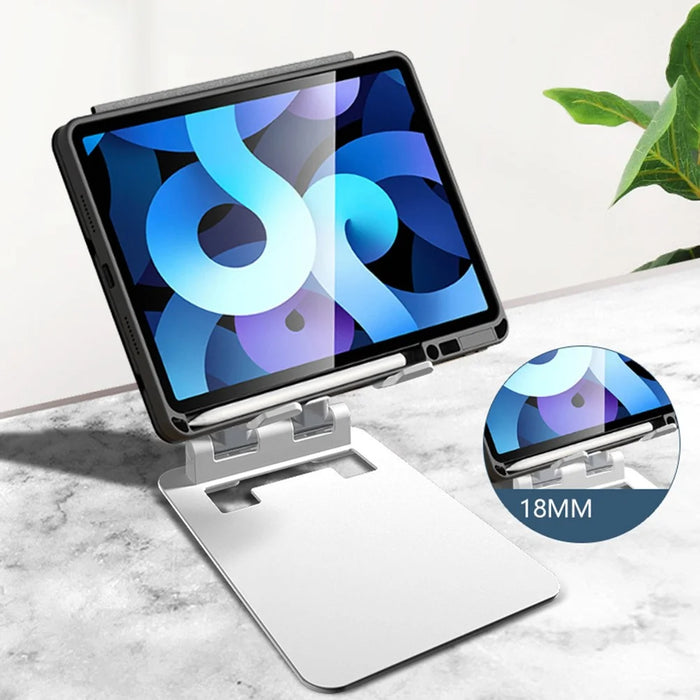 T09 Desktop Foldable Tablet Stand Holder Cell Phone Stand Height Angle Adjustable Mount, Size: L - Black - 4