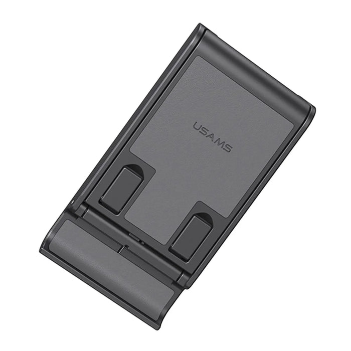 USAMS US-ZJ073 Universal Phone Tablet Desktop Stand Multi-Angle Adjustable Foldable Tabletop Phone Holder Bracket - Black - 6