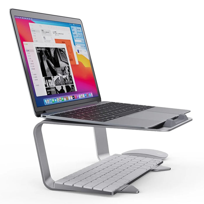 BONERUY P49 Desktop 11-15 Inch Notebook Computer Stand Portable Aluminum Alloy Fast Heat Dissipation Laptop Riser Holder - Silver - 5