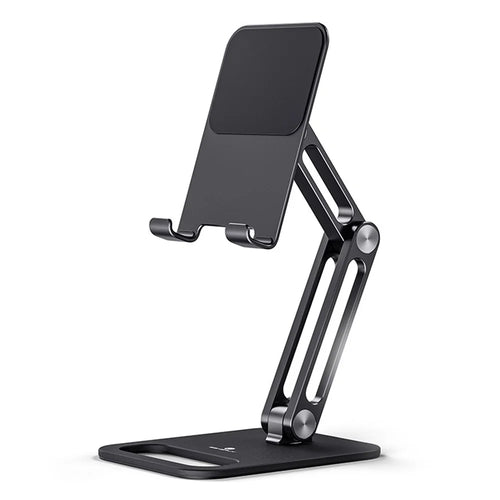 BONERUY P66 Foldable Tablet Stand Holder Aluminum Alloy Cell Phone Stand Desktop Mount Stand - Black - 1