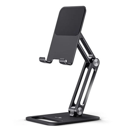 BONERUY P66 Foldable Tablet Stand Holder Aluminum Alloy Cell Phone Stand Desktop Mount Stand - Black - 1