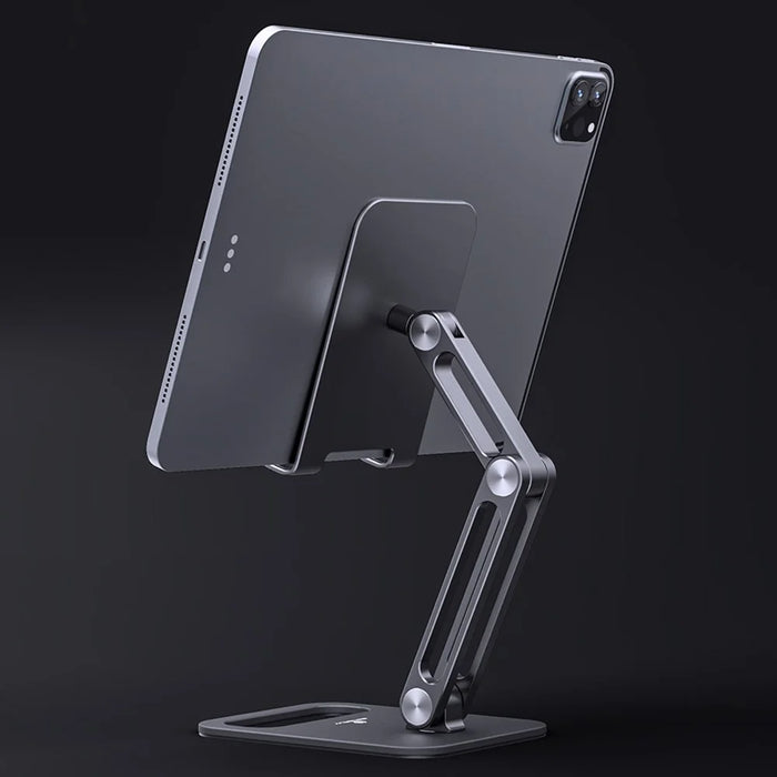 BONERUY P66 Foldable Tablet Stand Holder Aluminum Alloy Cell Phone Stand Desktop Mount Stand - Black - 3