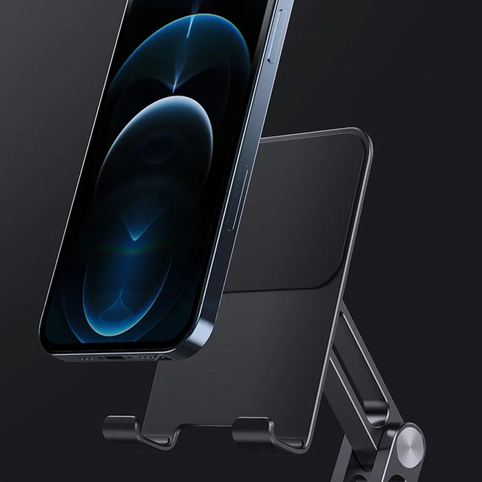 BONERUY P66 Foldable Tablet Stand Holder Aluminum Alloy Cell Phone Stand Desktop Mount Stand - Black - 4