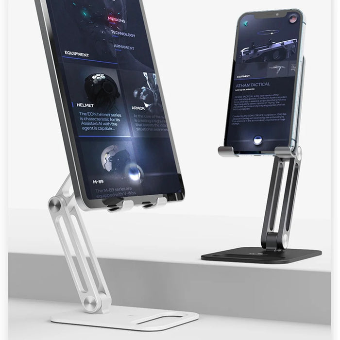 BONERUY P66 Foldable Tablet Stand Holder Aluminum Alloy Cell Phone Stand Desktop Mount Stand - Black - 7