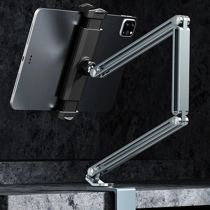 BONERUY P67 Adjustable Arm Aluminum Alloy Mobile Phone Tablet Holder Stand Bedside Desktop Lazy Bracket - Grey - 4