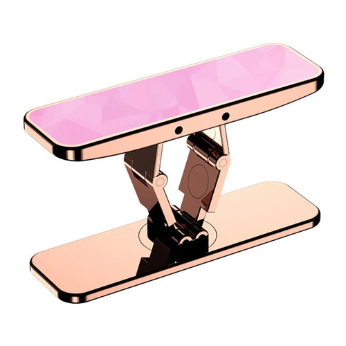 Universal Mini Mobile Phone Stand Foldable Rotatable Zinc Alloy Phone Kickstand Holder - Rose Gold - 1