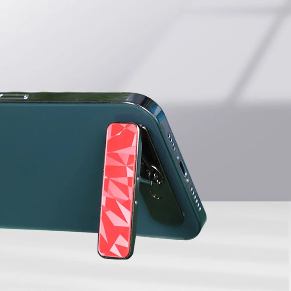 Universal Mini Mobile Phone Stand Foldable Rotatable Zinc Alloy Phone Kickstand Holder - Rose Gold - 2