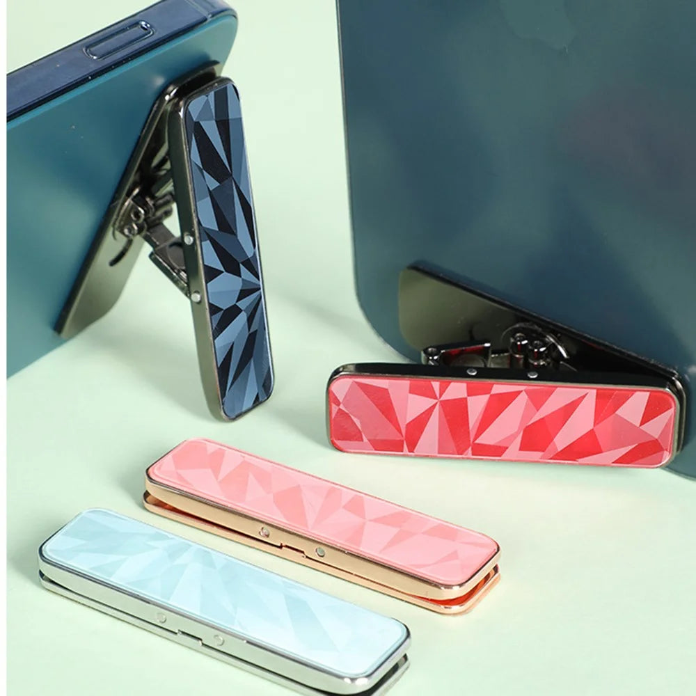 Universal Mini Mobile Phone Stand Foldable Rotatable Zinc Alloy Phone Kickstand Holder - Rose Gold - 7