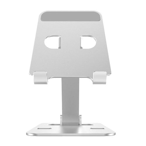 L-201 Multifunction Cell Phone Stand Holder Foldable Design Desktop Phone Tablet Desk Mount Holder - Silver - 1
