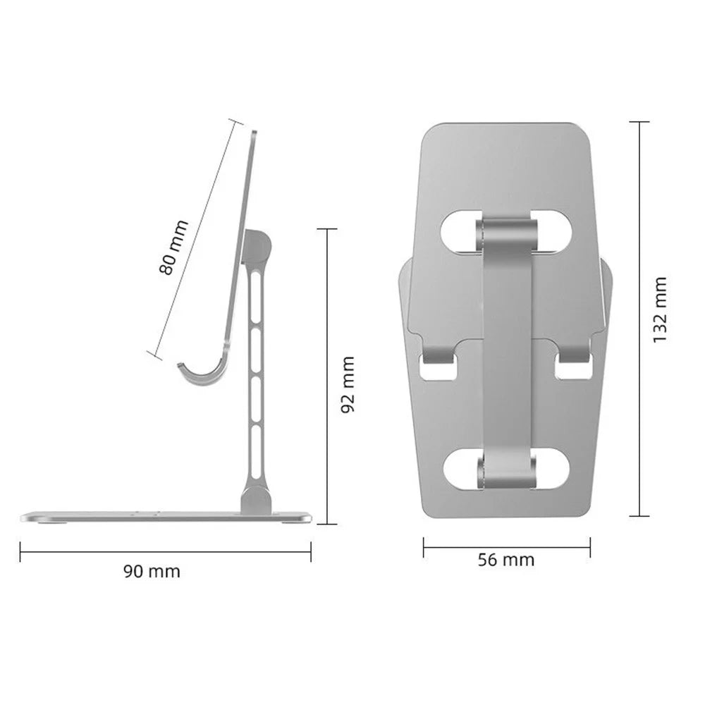 L-201 Multifunction Cell Phone Stand Holder Foldable Design Desktop Phone Tablet Desk Mount Holder - Silver - 6