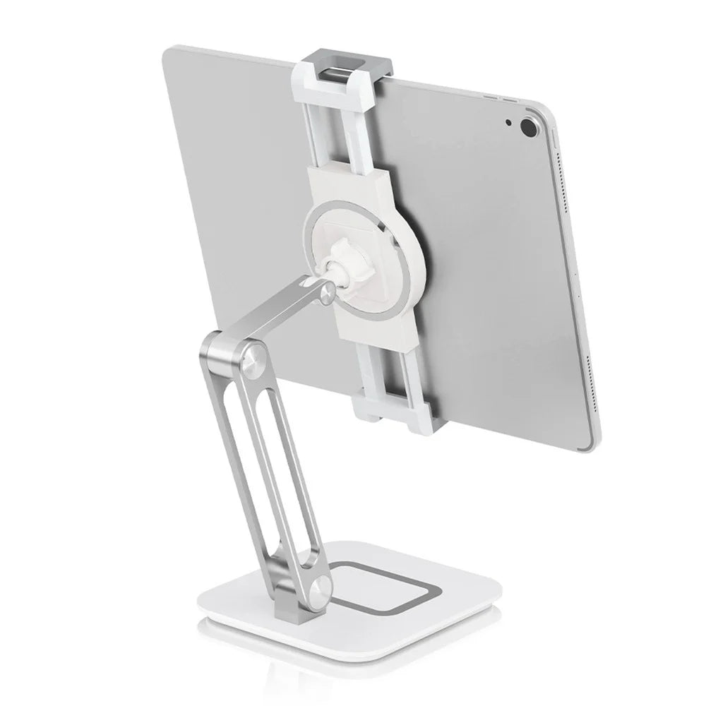 RS718 4.7" - 12.9" Cell Phone Tablet Stand Holder 360 Degree Rotating Adjustable Foldable Desktop Stand with Heavy Duty Base - 3