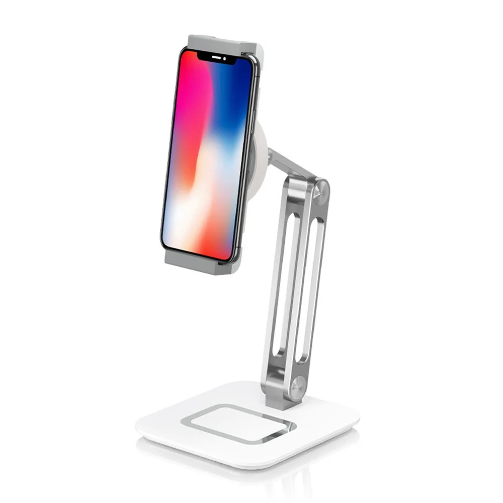 RS718 4.7" - 12.9" Cell Phone Tablet Stand Holder 360 Degree Rotating Adjustable Foldable Desktop Stand with Heavy Duty Base - 4