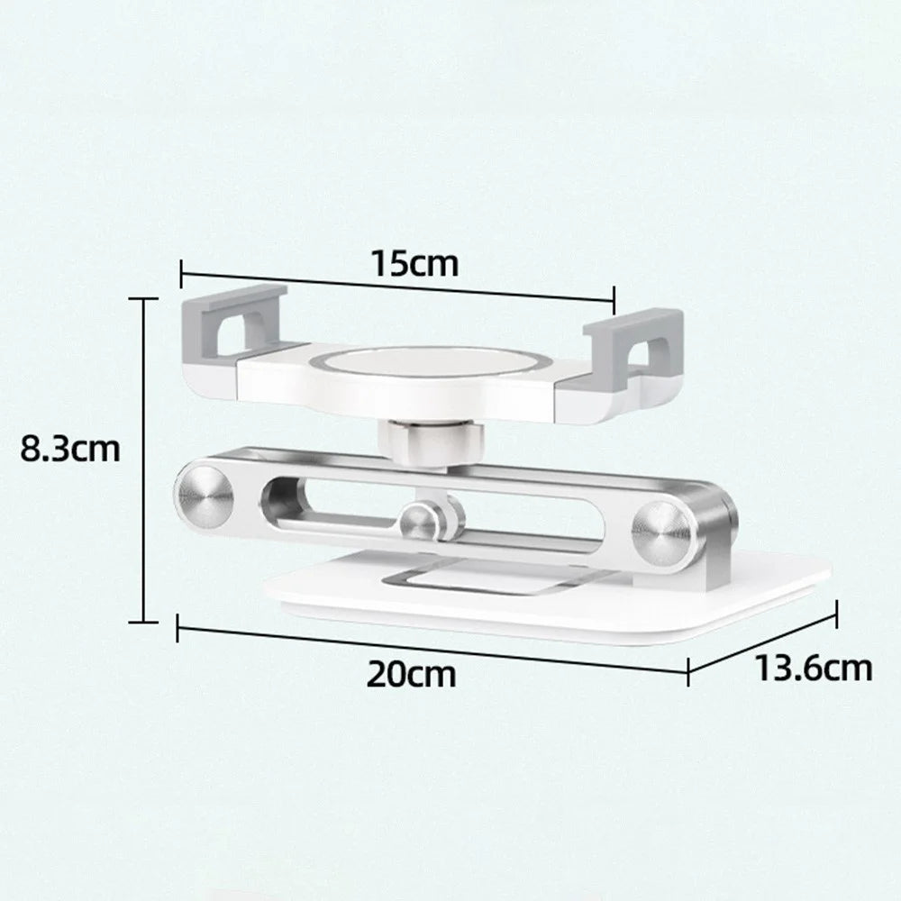 RS718 4.7" - 12.9" Cell Phone Tablet Stand Holder 360 Degree Rotating Adjustable Foldable Desktop Stand with Heavy Duty Base - 7