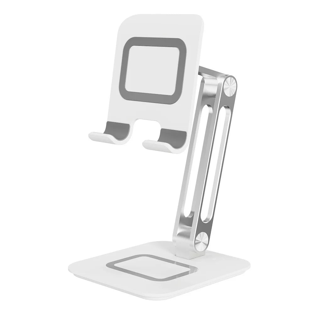 RS719 Foldable Desktop Stand Cell Phone Holder Heavy Duty Aluminum Alloy Base Adjustable Desk Mount Tablet Holder - 1
