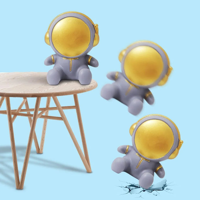 Creative Cartoon Astronaut Mobile Phone Holder Desktop Cellphone Bracket Stand Home Decor - Grey - 2