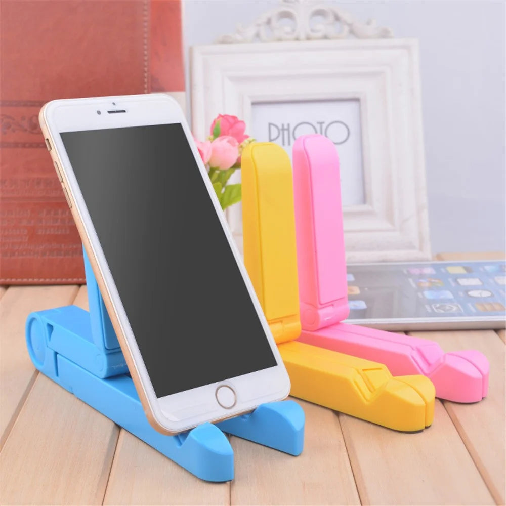 YIHE Portable Foldable Mobile Phone Tablet Holder Adjustable Desktop Cellphone Bracket Stand - Black - 5