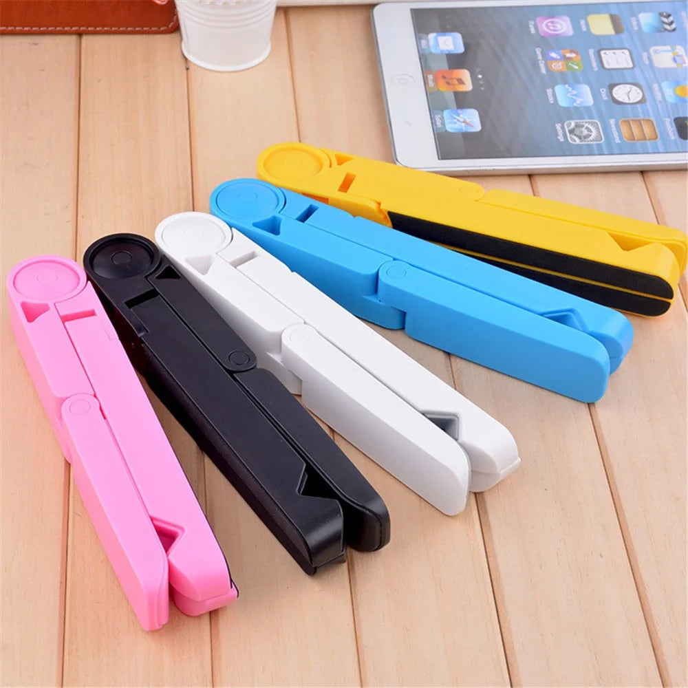 YIHE Portable Foldable Mobile Phone Tablet Holder Adjustable Desktop Cellphone Bracket Stand - Black - 6