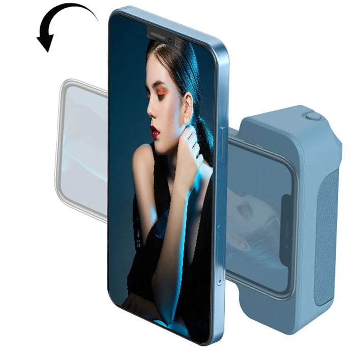Magnetic Camera Handle Phone Desktop Bracket Bluetooth-compatible Phone Anti-shake Selfie Device Support Wireless Charging - Purple - 2