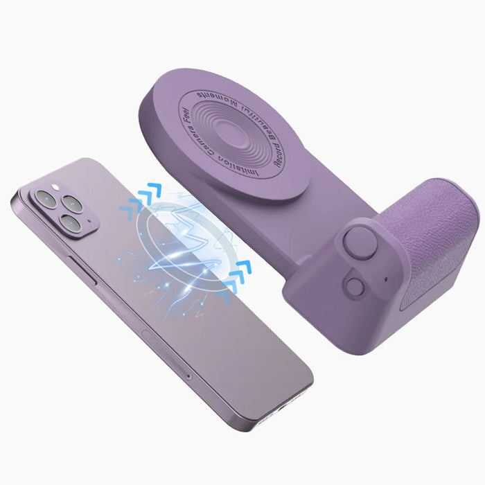 Magnetic Camera Handle Phone Desktop Bracket Bluetooth-compatible Phone Anti-shake Selfie Device Support Wireless Charging - Purple - 6