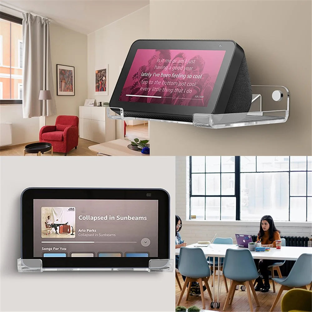 TXESIGN For Amazon Echo Show 5 5.5-inch Speaker Wall Mount Shelf Acrylic Holder Rack - 6