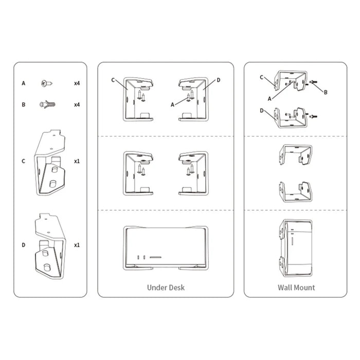 TXESIGN 2Pcs / Set for Mac Studio Computer Wall Mount Shelf Thicken Acrylic Storage Rack - 7
