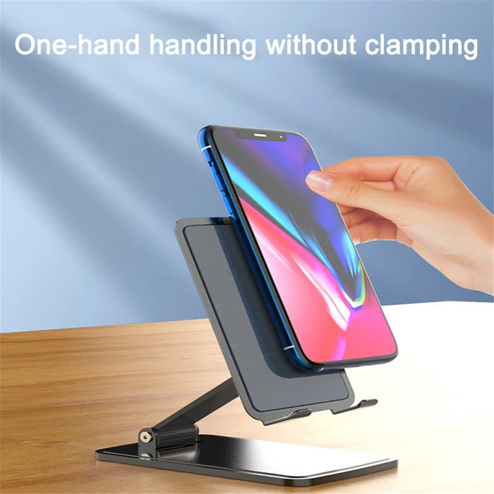 T15 Video Recording / Facetime Call Cell Phone Stand Angle Adjustable Folding Tablet Holder Bracket for Home Office - Black - 3