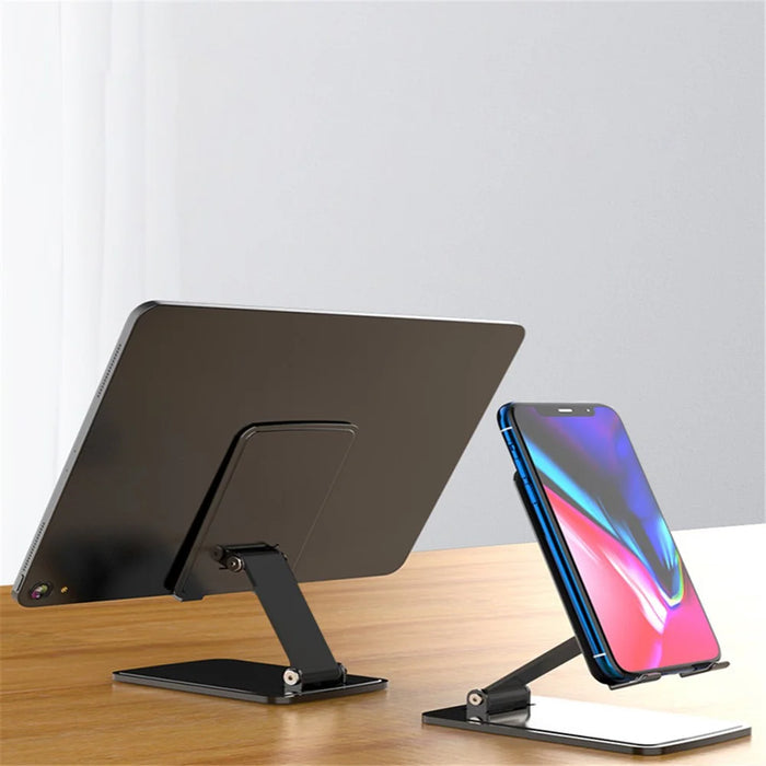 T15 Video Recording / Facetime Call Cell Phone Stand Angle Adjustable Folding Tablet Holder Bracket for Home Office - Black - 5