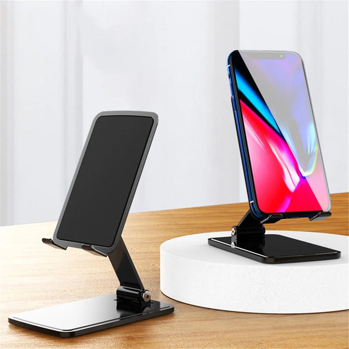 T15 Video Recording / Facetime Call Cell Phone Stand Angle Adjustable Folding Tablet Holder Bracket for Home Office - Black - 6