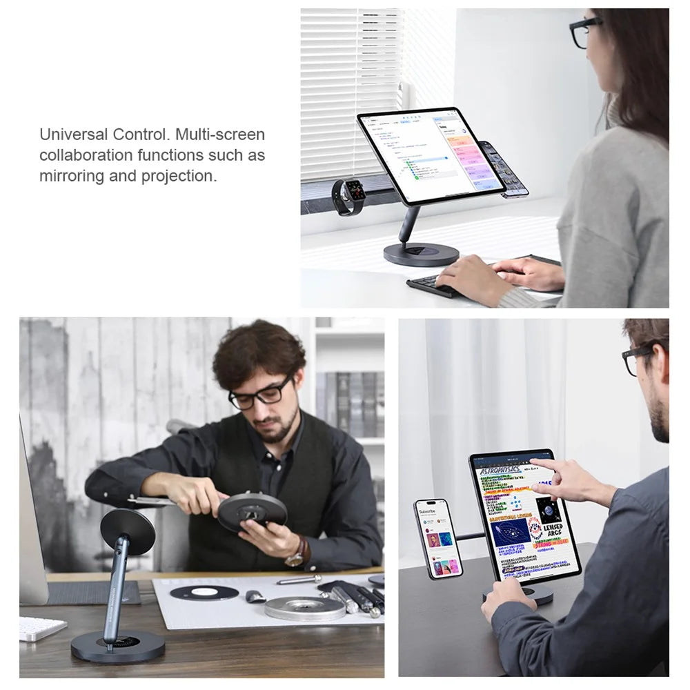 NILLKIN SnapBracnch Modular Devices Station Magnetic Mobile Phone Tablets Stand Holder with 360-Degree Rotating Base (Multitask Version) - 2