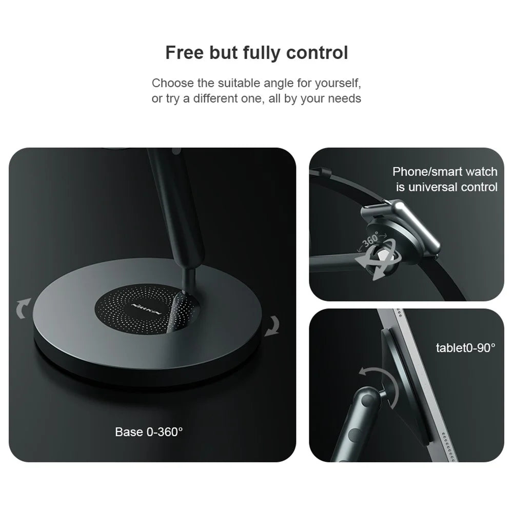 NILLKIN SnapBracnch Modular Devices Station Magnetic Mobile Phone Tablets Stand Holder with 360-Degree Rotating Base (Multitask Version) - 4