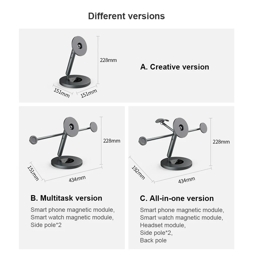 NILLKIN SnapBracnch Modular Devices Station Magnetic Mobile Phone Tablets Stand Holder with 360-Degree Rotating Base (Multitask Version) - 7