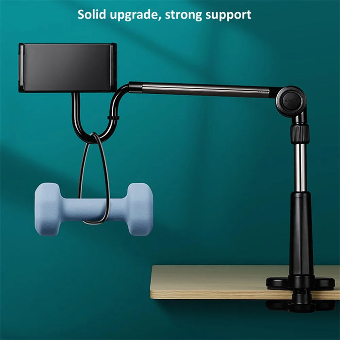 Adjustable Arm 4-13 inch Mobile Phone Tablet Holder Stand Bedside Desk Lazy Tablet Clip Bracket - 3