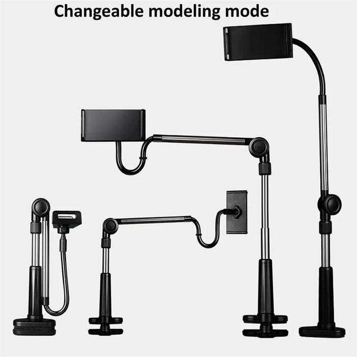 Adjustable Arm 4-13 inch Mobile Phone Tablet Holder Stand Bedside Desk Lazy Tablet Clip Bracket - 6