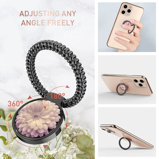 AHASTYLE ST11 Aluminum Alloy Foldable Ring Buckle Phone Holder Rotatable Cellphone Kickstand - Dark Grey - 2