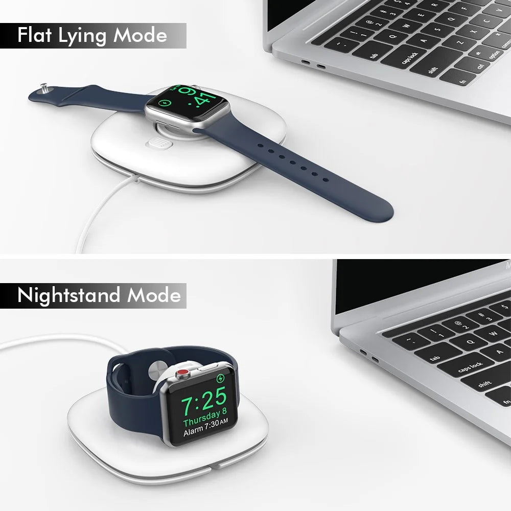 AHASTYLE PT126 For Apple Watch Charging Stand Foldable Smartwatch Charger Holder Charging Dock - White - 2