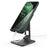 AHASTYLE ST01 Foldable Aluminum Alloy Phone Holder Stand Desktop Dual Shaft Adjustable Bracket - Black - 1