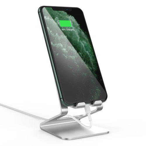 AHASTYLE ST02 Aluminum Alloy Phone Holder Charging Stand Desktop Cellphone Bracket - Silver - 1